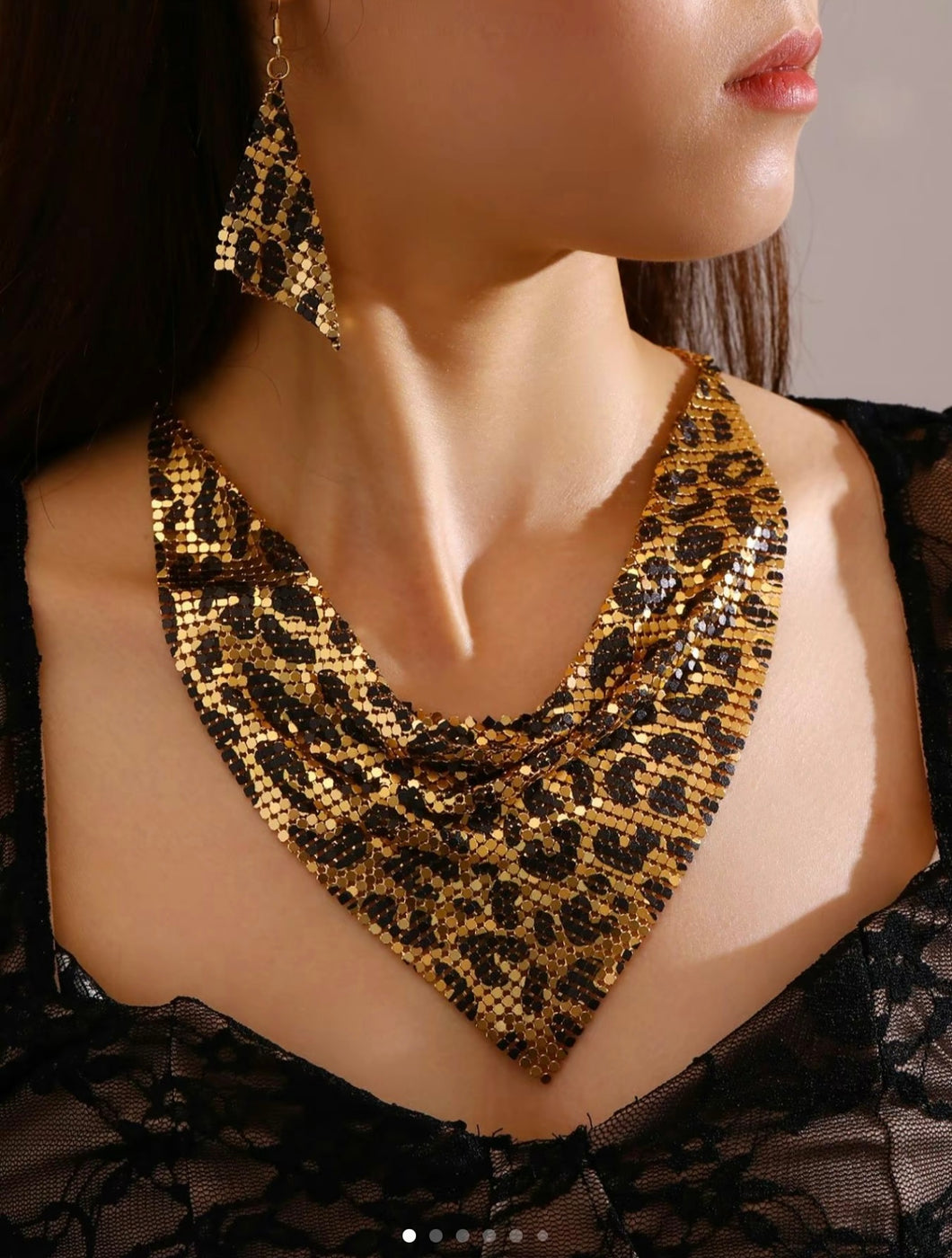 Leopard Sexy Necklace & Earring set
